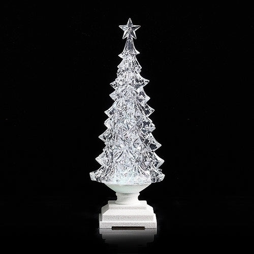 12.5" Lighted Swirl Tree Square Base
