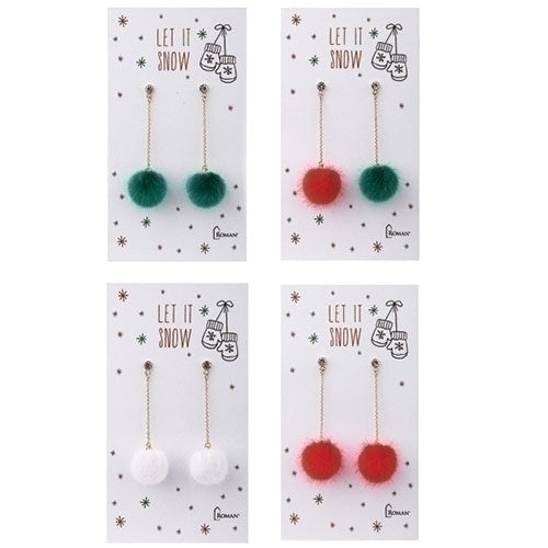 Snowball Pom-Pom Earrings