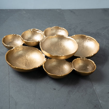 Gold Textured 9-bowl Dish