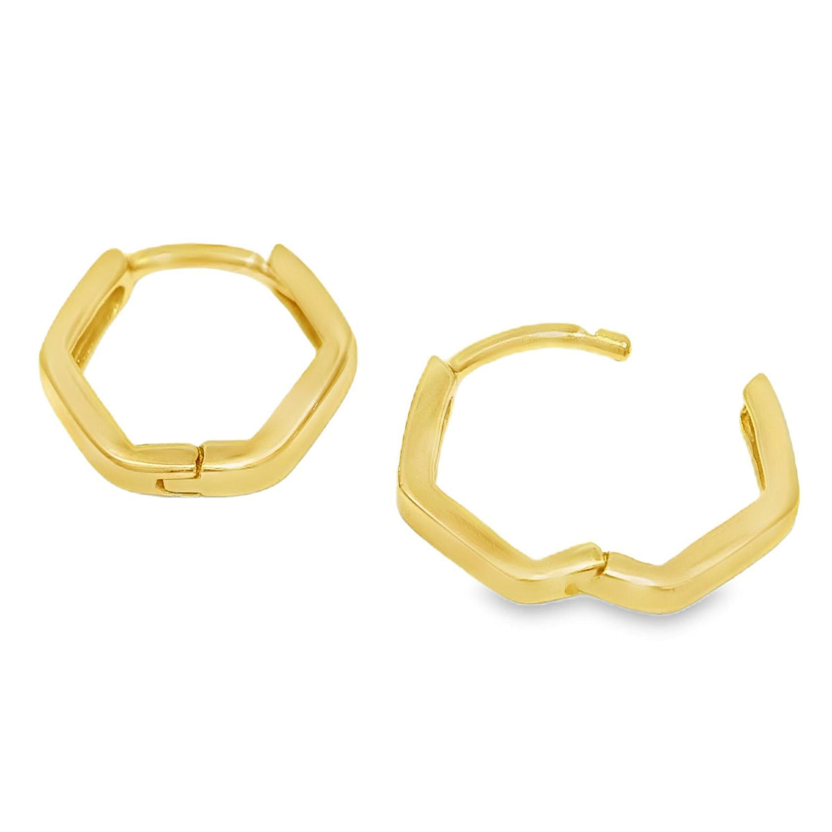 HG297 | Gold Vermeil Mini Geometric Clicker Huggie Earrings