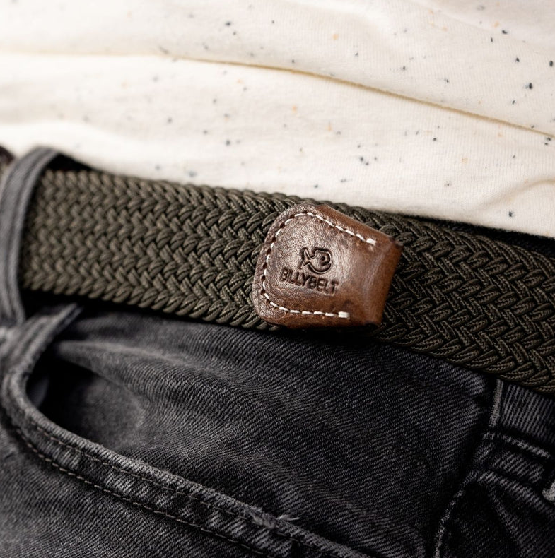 Billy Belt Woven Belt Khaki Green