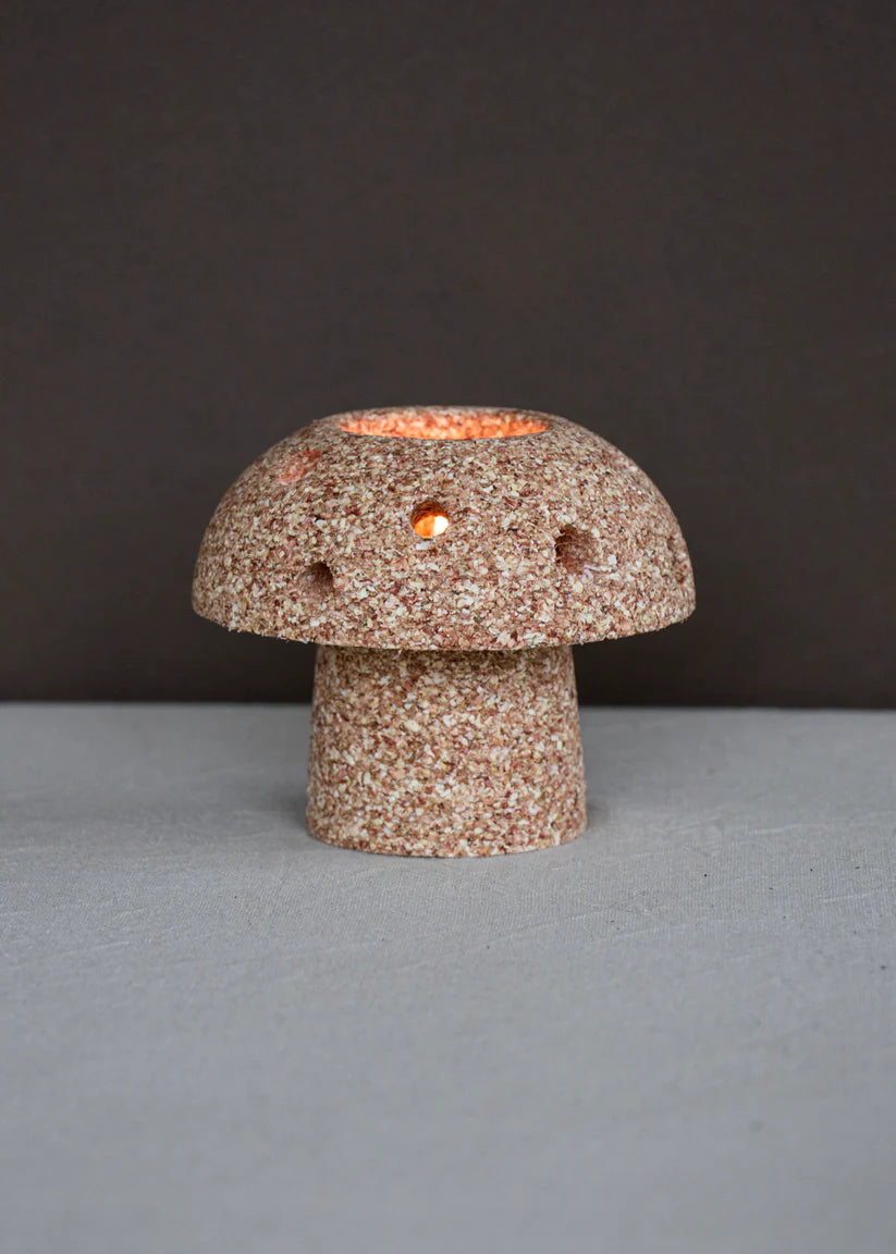 Corn Cob Mushroom Tea Light Holder