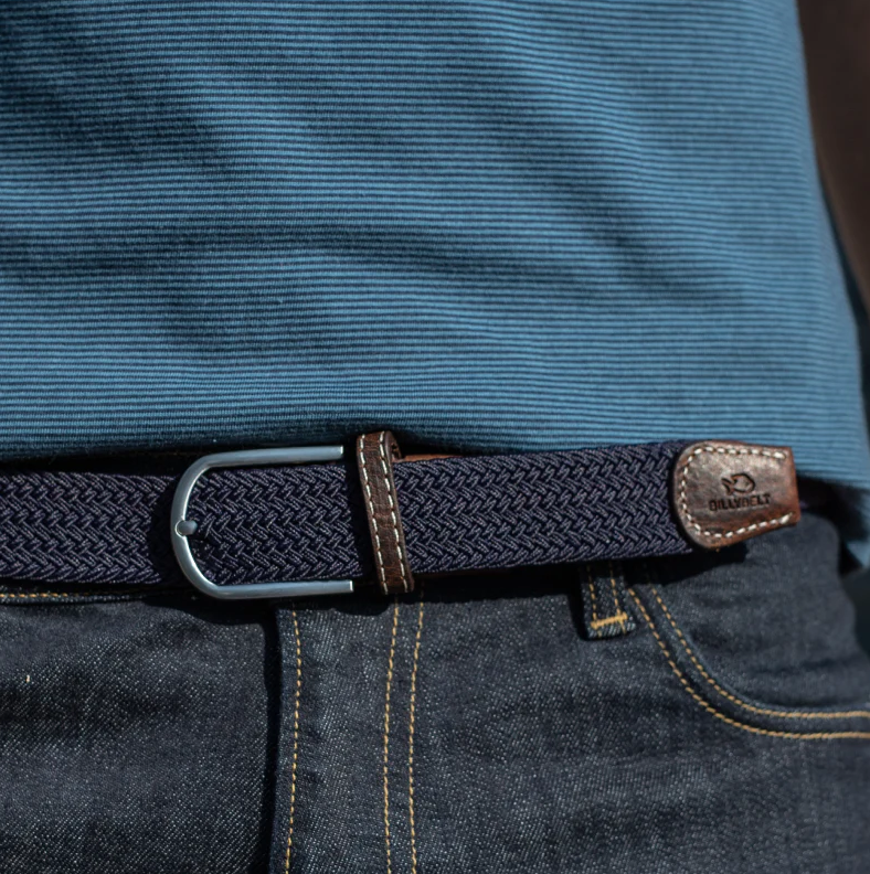 Billy Belt Woven Belt Navy Blue