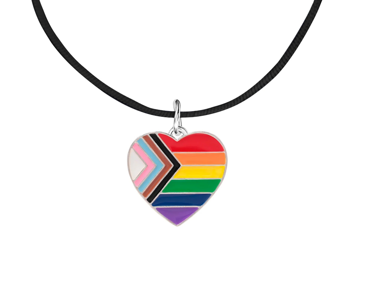 Quasar Heart Flag Charm Necklace