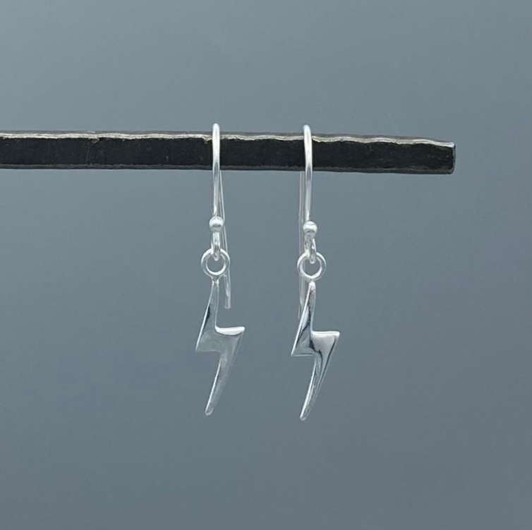 ES295 | Silver Lightning Bolt Earrings