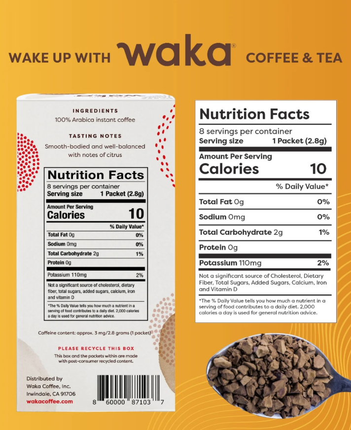 Waka Instant Coffee Medium Roast Decaf