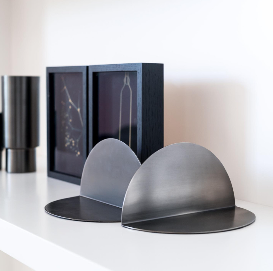 Behr & Co Black Nickel Bookends (set of 2)