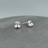 STS470 | Silver CZ Pave Cherry Stud Earrings