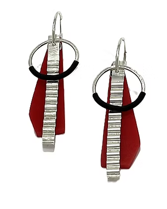 E046 Funky Small Drop on Ring Earrings