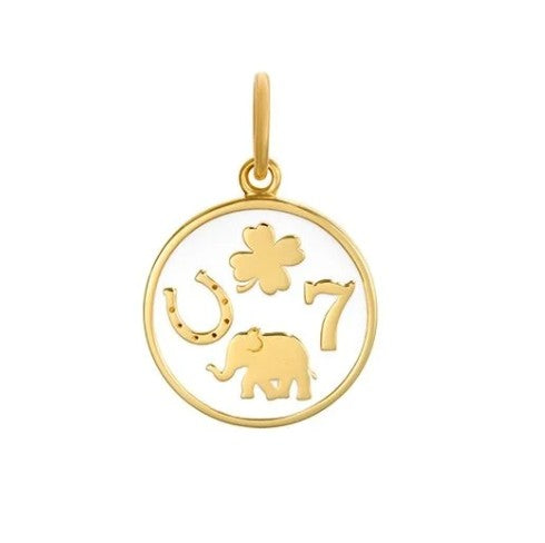 Lucky You Small Pendant (all gold/alpine white)