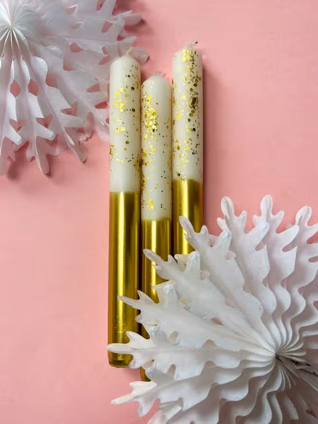 Angel Wings Dip Dye Candles (set of 3)