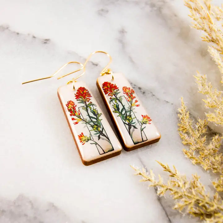 Art Deco Prairie Fire Flower Earrings