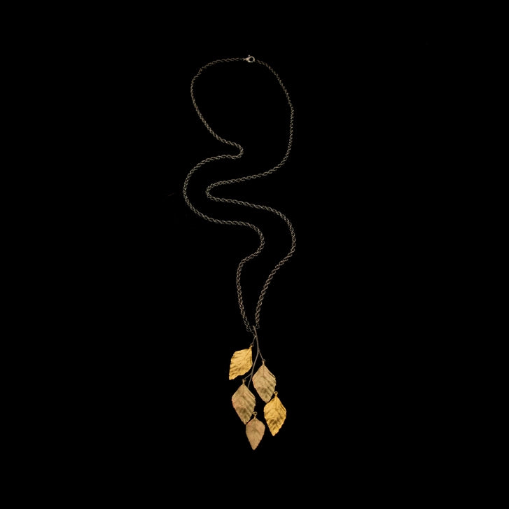 Autumn Birch Leaf Long Necklace