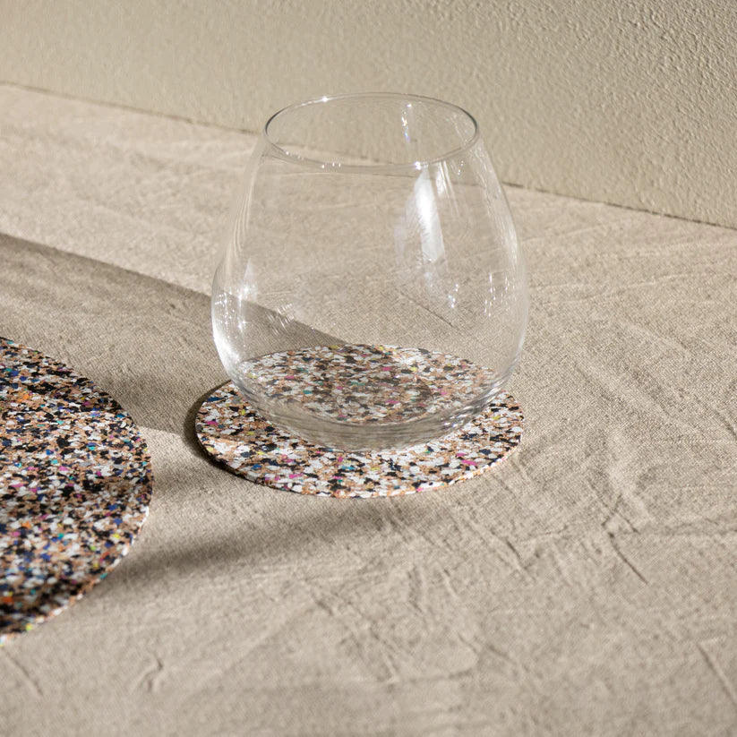 Beach Clean Pebble Round Coasters (Set of 4)