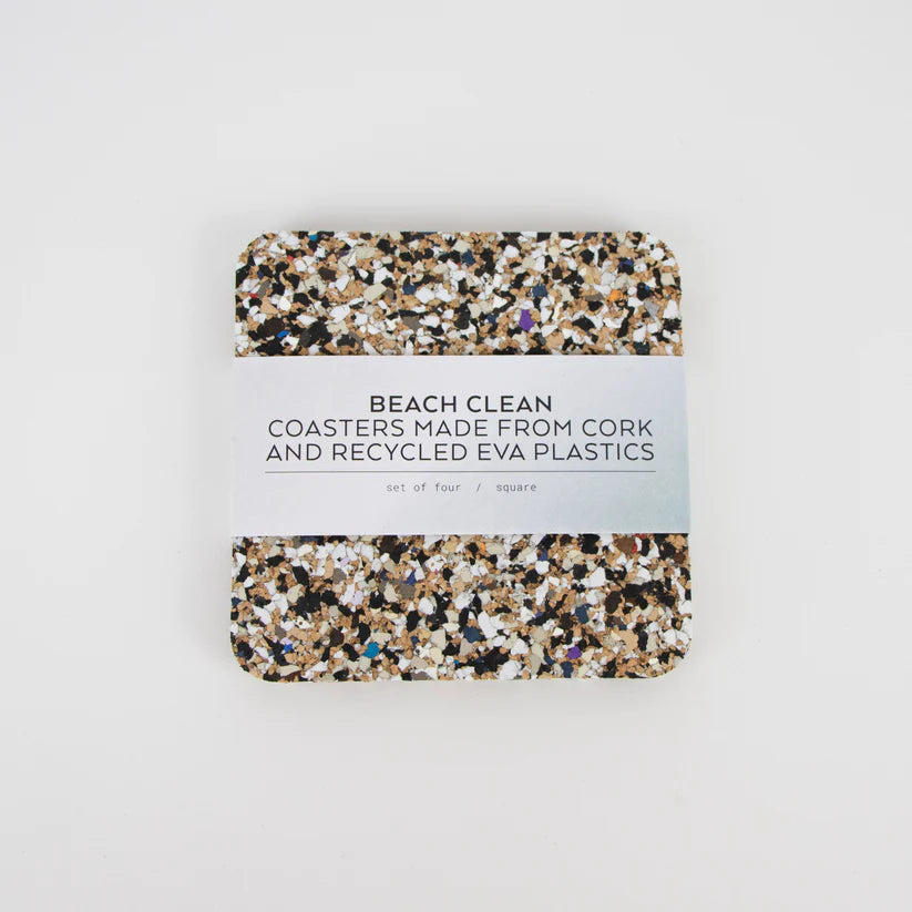 Beach Clean Pebble Square Coasters (Set of 4)
