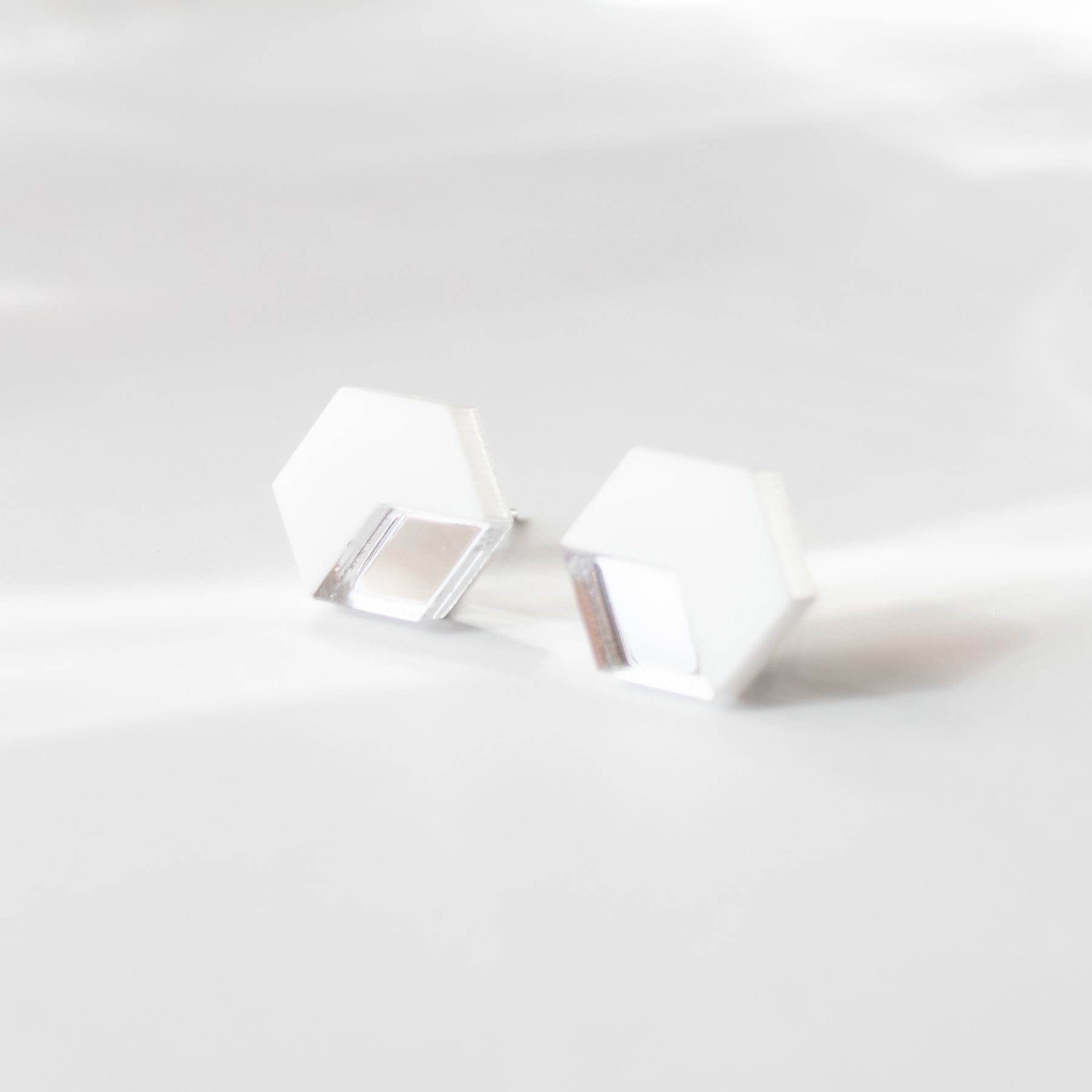 Belle Earrings (white/silver)