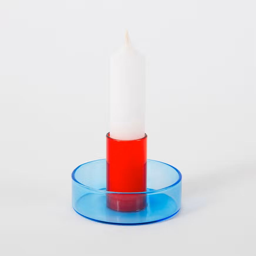 Duo Tone Glass Candle Holder