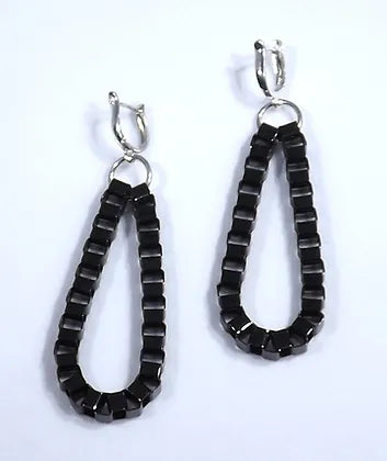 Black Chain Loop Earrings