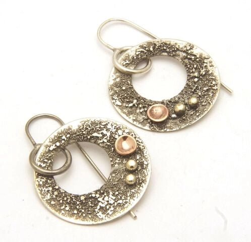 Reticulated Series Copper & Bronze Earrings