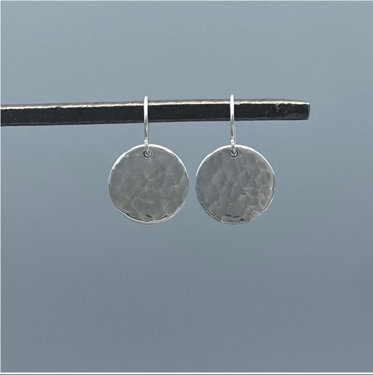 ES323 | Silver Hammered Disc Earrings