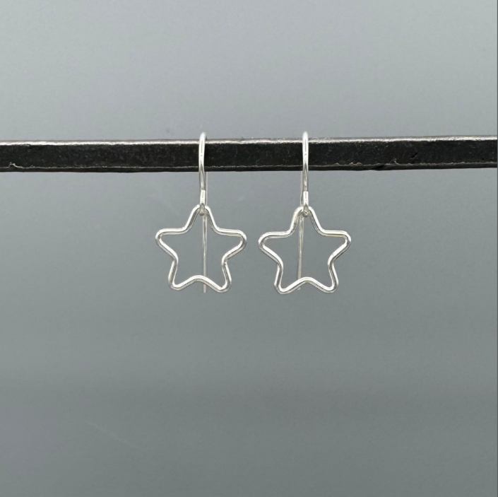 ES758 | Silver Open Star Earrings