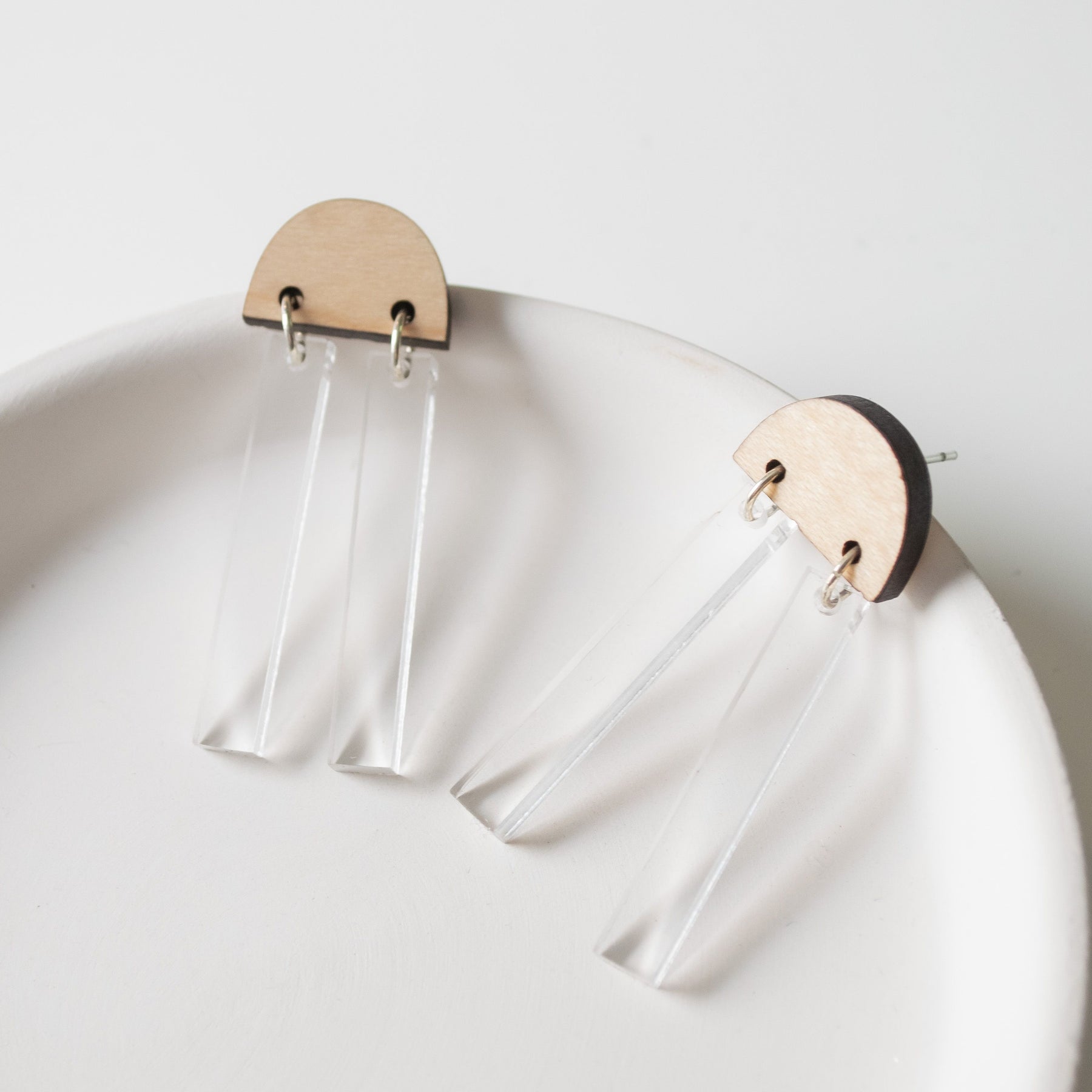 Double Bar Duo Earrings (maple)