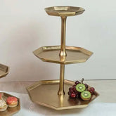 Gilded 3-Tier Octagon Stand