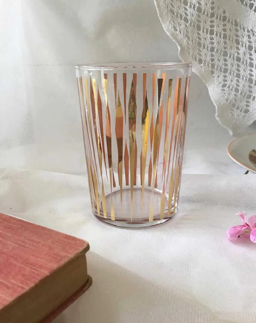 Gold Fire Design Tea Glass (171-G)