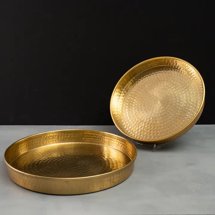 Gold Round Tray 12"