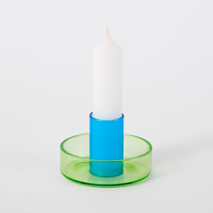 Duo Tone Glass Candle Holder