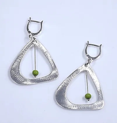 HC Cast w/Green Bead Drop Earrings
