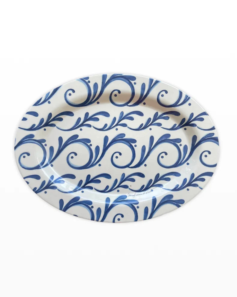 Bamboo Table Indigo Song Oval Platter