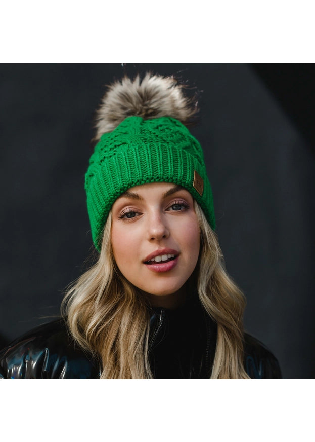 Cable Knit Pom Hat
