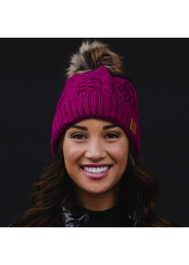 Cable Knit Pom Hat