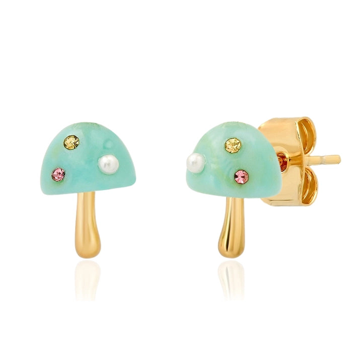 Sky Magical Mushroom Post Earrings