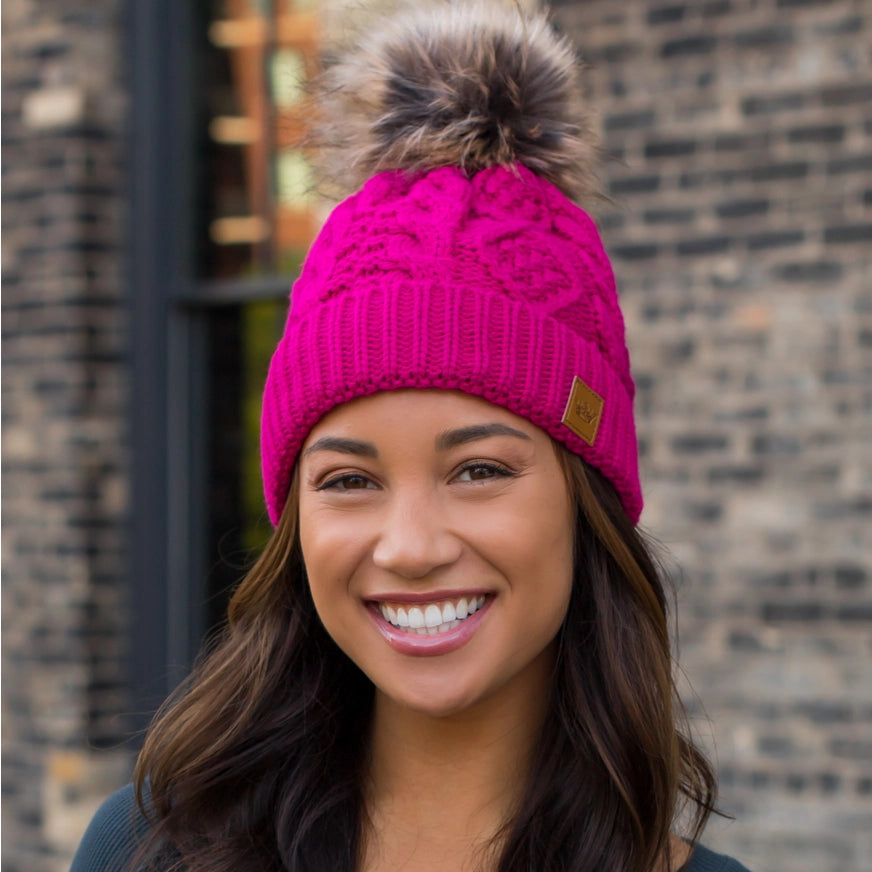 Cable Knit Pom Hat