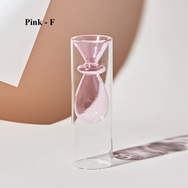 Nordic Hydroponic colored Glass Vase - Pink F