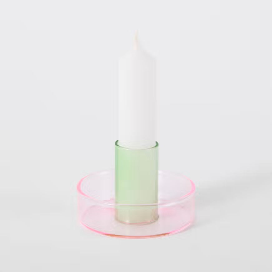 Duo Tone Glass Candle Holder