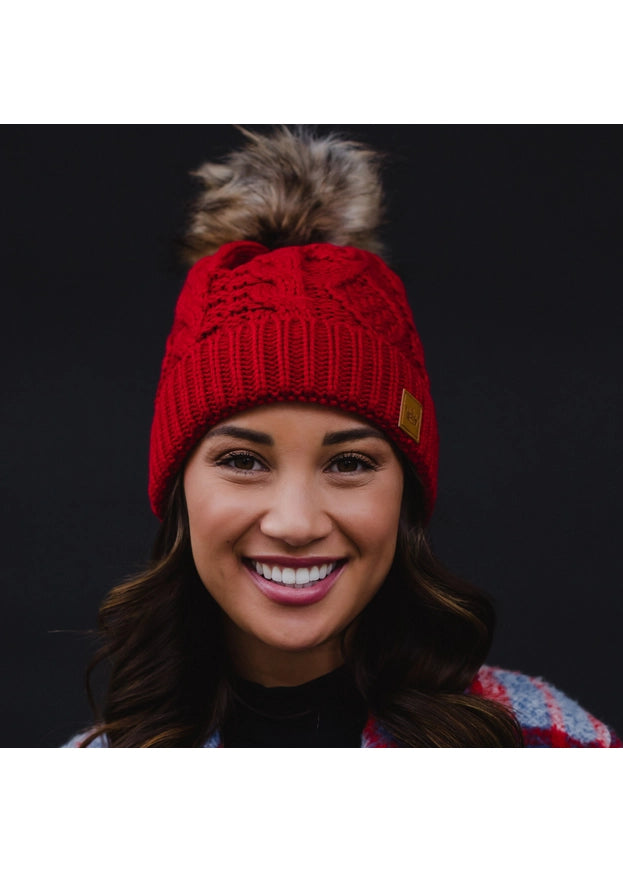Cable Knit Pom Hat