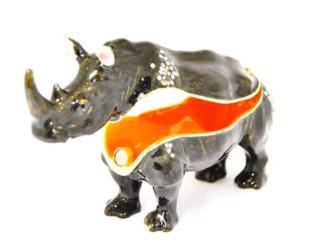 Black Rhinoceros Trinket Box
