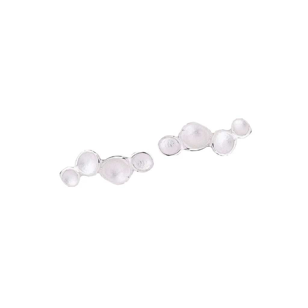 Ripple Pod Earrings - Sterling, Post