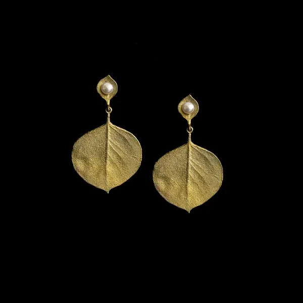 Handmade Botanical Jewelry by Michael Michaud - Inspired by Nature - Round Leaf Eucalyptus Earrings - Post