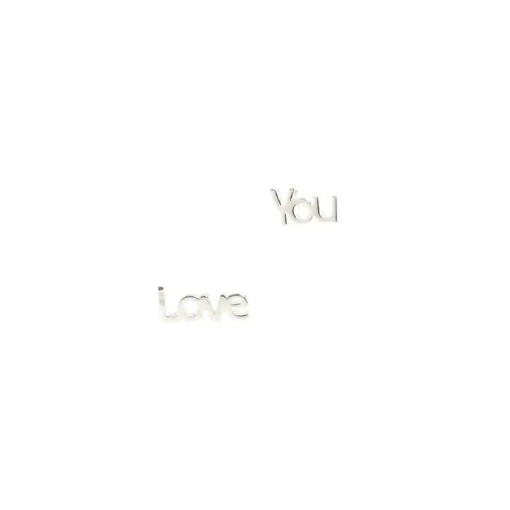 Silver "Love You" Earrings