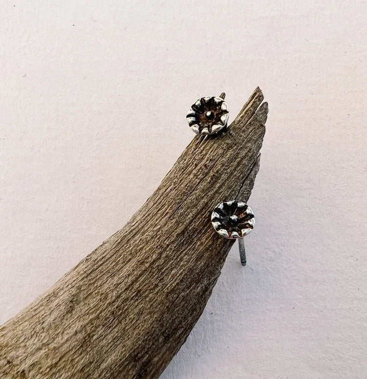 Silver Aster Post Earrings