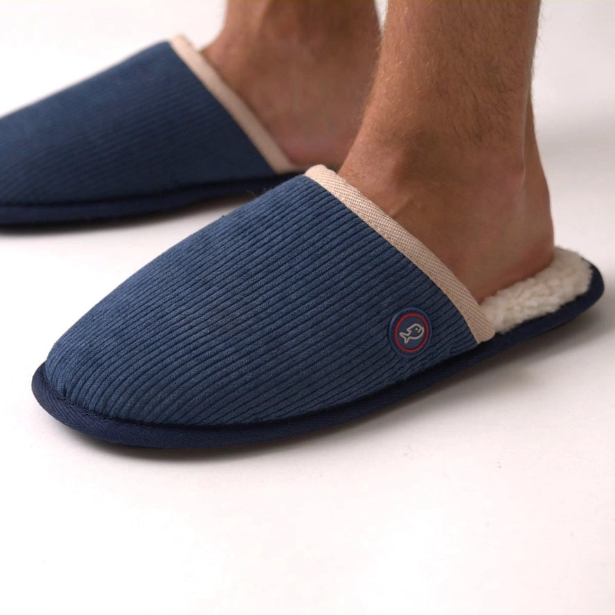 Slippers - Navy Velvet