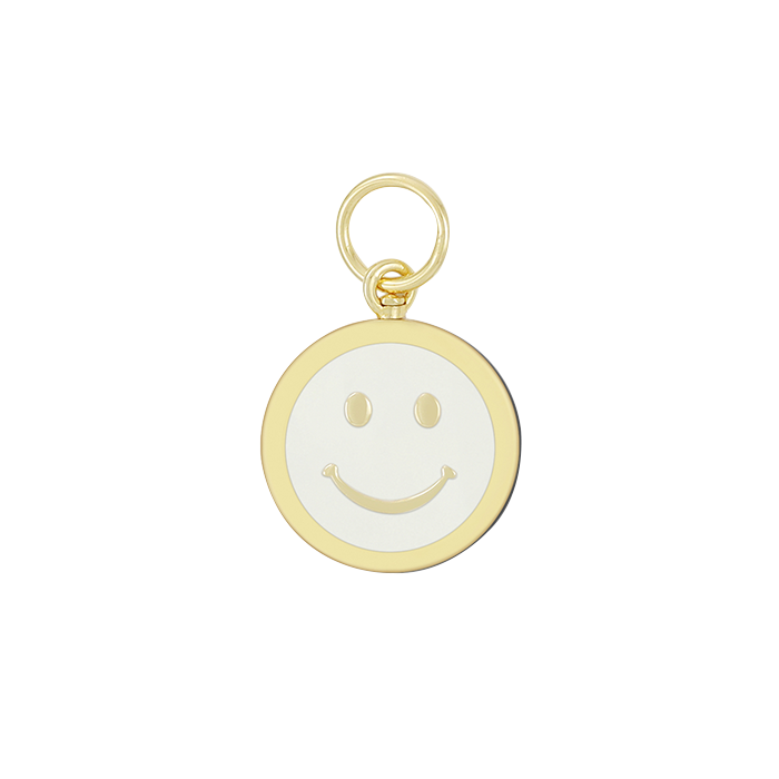 LOLA Smiley/Frown Face Small Pendant (all gold/alpine white)