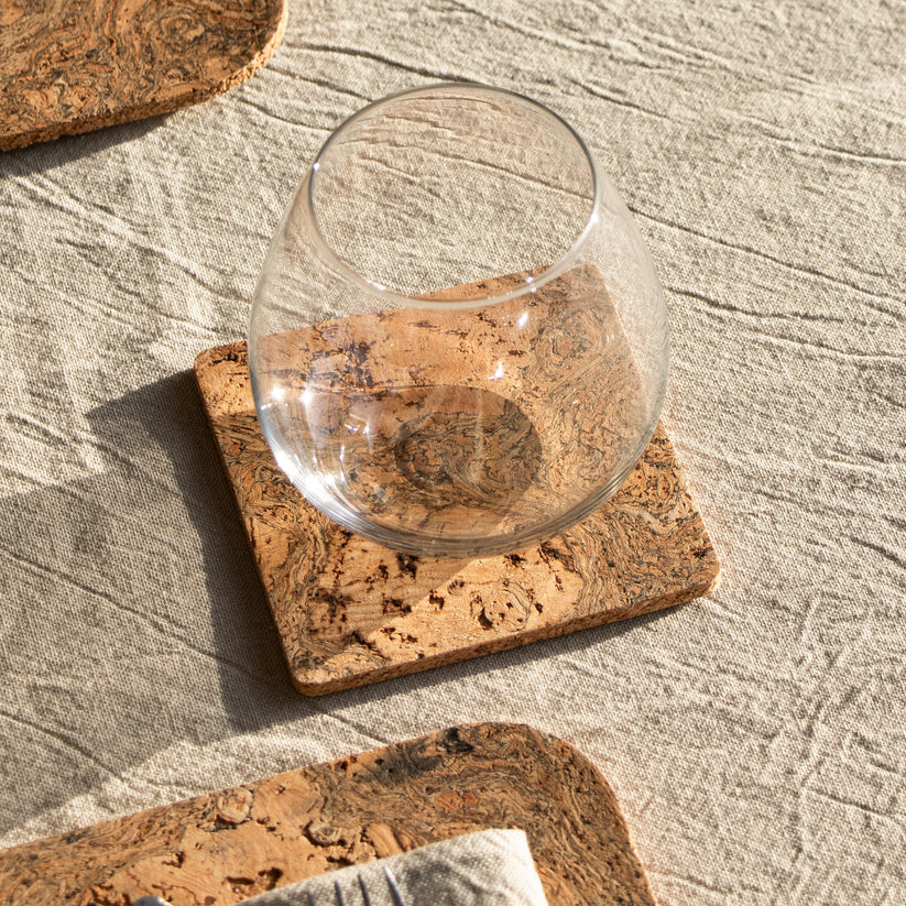 Natural Cork Square Coasters (Set of 4)