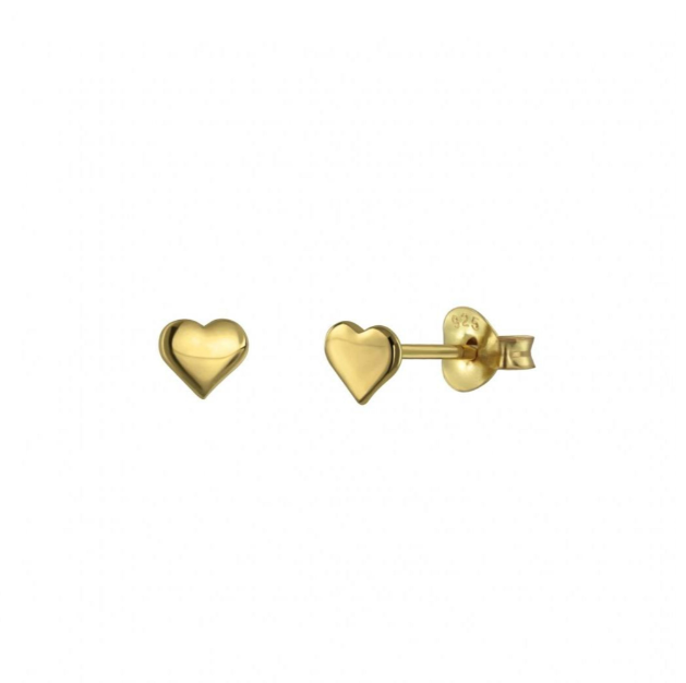 ST130 | Gold Vermeil Sweet Heart Stud Earrings