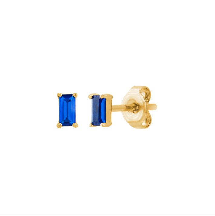 ST758 | Gold Filled Sapphire Baguette Post Earrings