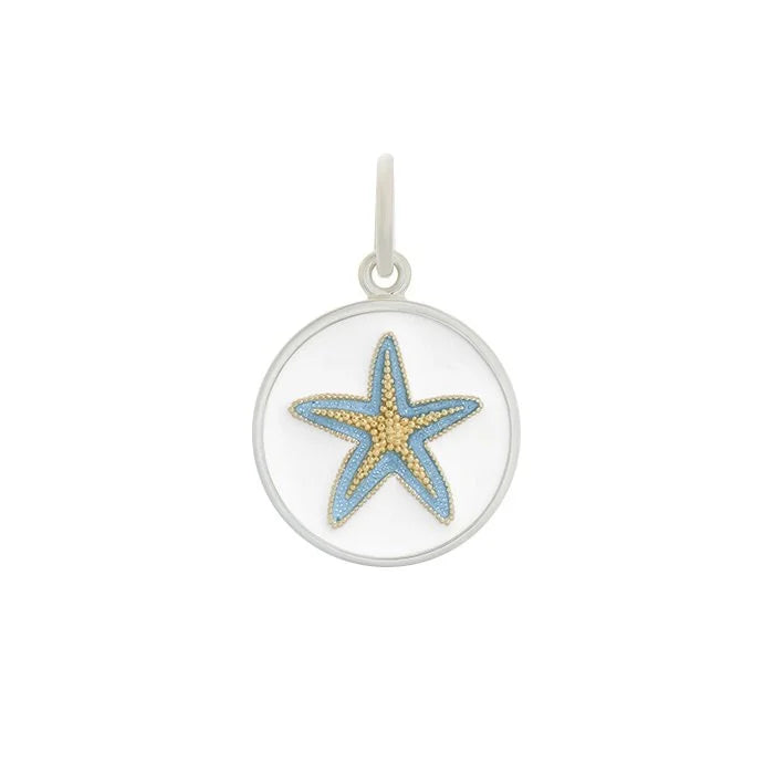 Starfish Mini Pendant (gold/light blue)